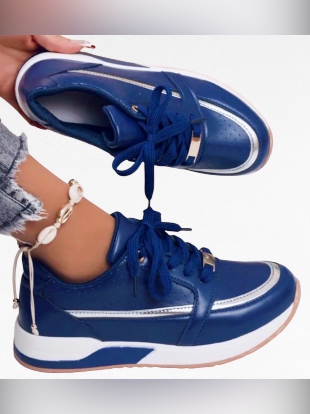 NEW Stylish Ultralight Navy Blue Women's Sneakers (About 9.5 US)